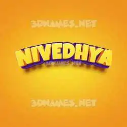 nivedhya in Orange Toon style - 3D name wallpaper