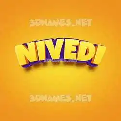 nivedi in Orange Toon style - 3D name wallpaper