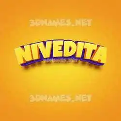 nivedita in Orange Toon style - 3D name wallpaper