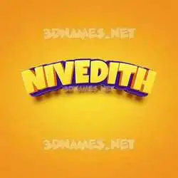 nivedith in Orange Toon style - 3D name wallpaper