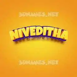 niveditha in Orange Toon style - 3D name wallpaper