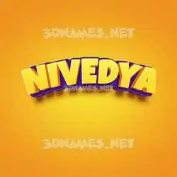 nivedya in Orange Toon style - 3D name wallpaper