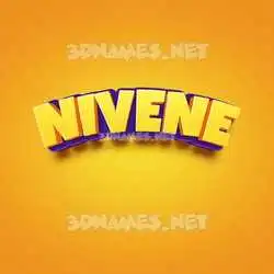 nivene in Orange Toon style - 3D name wallpaper