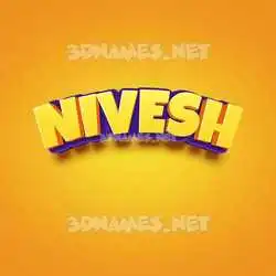 nivesh in Orange Toon style - 3D name wallpaper
