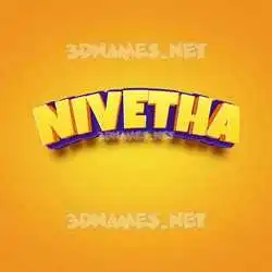 nivetha in Orange Toon style - 3D name wallpaper