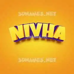 nivha in Orange Toon style - 3D name wallpaper