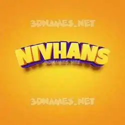nivhans in Orange Toon style - 3D name wallpaper