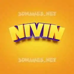 nivin in Orange Toon style - 3D name wallpaper