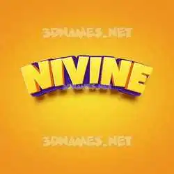 nivine in Orange Toon style - 3D name wallpaper