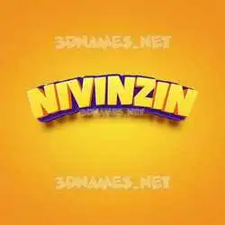nivinzin in Orange Toon style - 3D name wallpaper