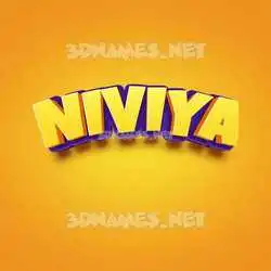 niviya in Orange Toon style - 3D name wallpaper