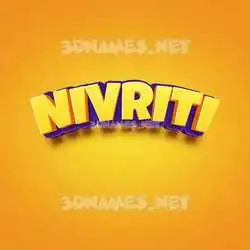 nivriti in Orange Toon style - 3D name wallpaper