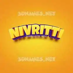 nivritti in Orange Toon style - 3D name wallpaper
