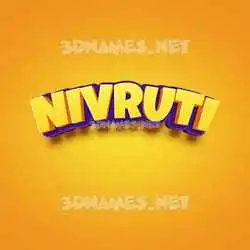 nivruti in Orange Toon style - 3D name wallpaper