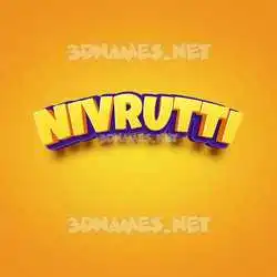 nivrutti in Orange Toon style - 3D name wallpaper