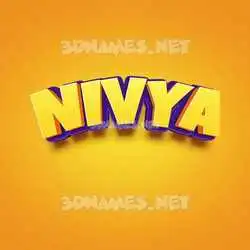 nivya in Orange Toon style - 3D name wallpaper