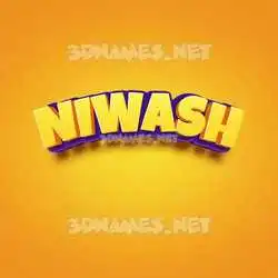 niwash in Orange Toon style - 3D name wallpaper