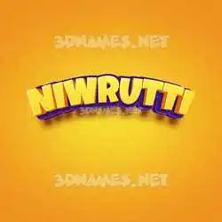 niwrutti in Orange Toon style - 3D name wallpaper