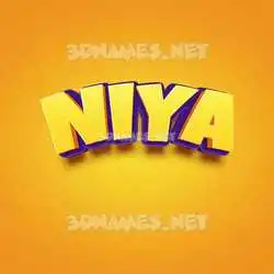 niya in Orange Toon style - 3D name wallpaper