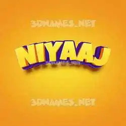 niyaaj in Orange Toon style - 3D name wallpaper