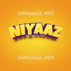 niyaaz in Orange Toon style - 3D name wallpaper