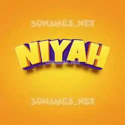 niyah in Orange Toon style - 3D name wallpaper