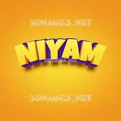niyam in Orange Toon style - 3D name wallpaper