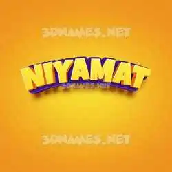 niyamat in Orange Toon style - 3D name wallpaper