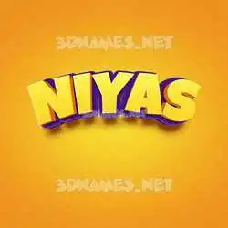 niyas in Orange Toon style - 3D name wallpaper