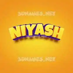 niyash in Orange Toon style - 3D name wallpaper
