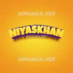 niyaskhan in Orange Toon style - 3D name wallpaper