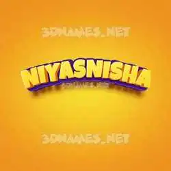 niyasnisha in Orange Toon style - 3D name wallpaper