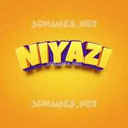 niyazi in Orange Toon style - 3D name wallpaper