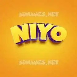 niyo in Orange Toon style - 3D name wallpaper