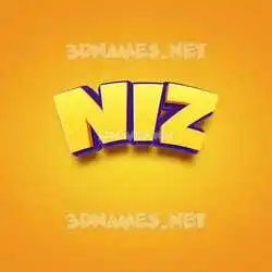 niz in Orange Toon style - 3D name wallpaper