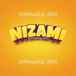 nizami in Orange Toon style - 3D name wallpaper