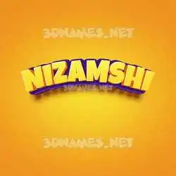 nizamshi in Orange Toon style - 3D name wallpaper