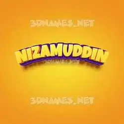 nizamuddin in Orange Toon style - 3D name wallpaper