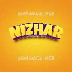nizhar in Orange Toon style - 3D name wallpaper