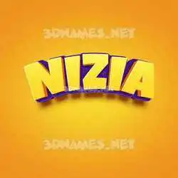 nizia in Orange Toon style - 3D name wallpaper