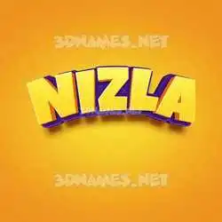 nizla in Orange Toon style - 3D name wallpaper