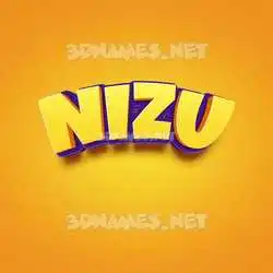 nizu in Orange Toon style - 3D name wallpaper
