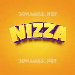 nizza in Orange Toon style - 3D name wallpaper