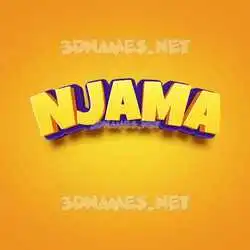njama in Orange Toon style - 3D name wallpaper