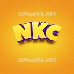 nkc in Orange Toon style - 3D name wallpaper