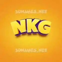 nkg in Orange Toon style - 3D name wallpaper