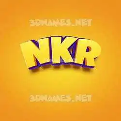 nkr in Orange Toon style - 3D name wallpaper