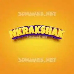 nkrakshak in Orange Toon style - 3D name wallpaper