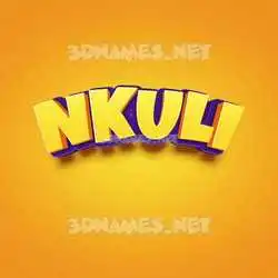 nkuli in Orange Toon style - 3D name wallpaper