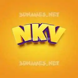 nkv in Orange Toon style - 3D name wallpaper